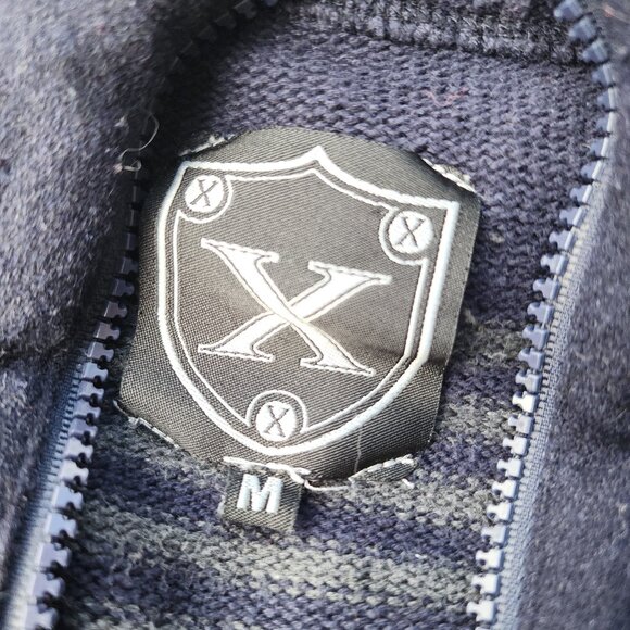 X brand knit sweater, military style shoulder buckle Men's Medium with elbow pad - Picture 4 of 5